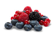 mora, mirtillo e ribes nero